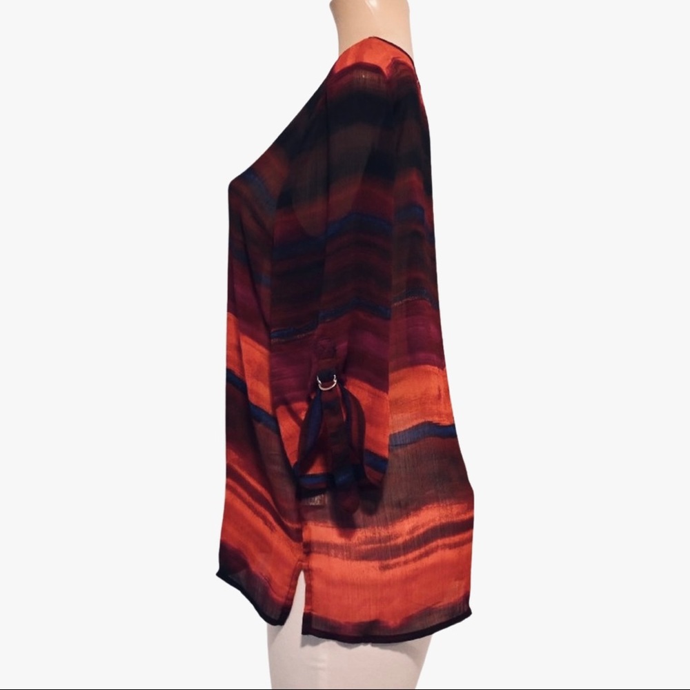 Liz Claiborne Petite Sheer Orange Tunic - Picture 2 of 6